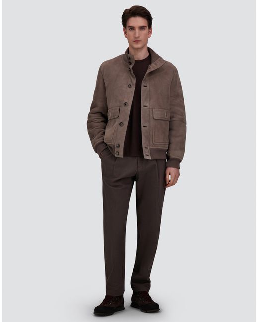 Herno Brown Shearling Jacket for men