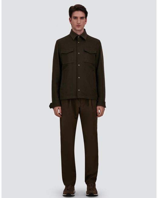 Herno Green Cashmere And Wool Shacket for men