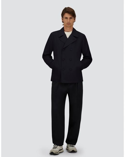 Herno Blue Pea Coat for men