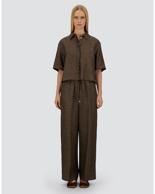Herno Brown Resort New Linen Trousers