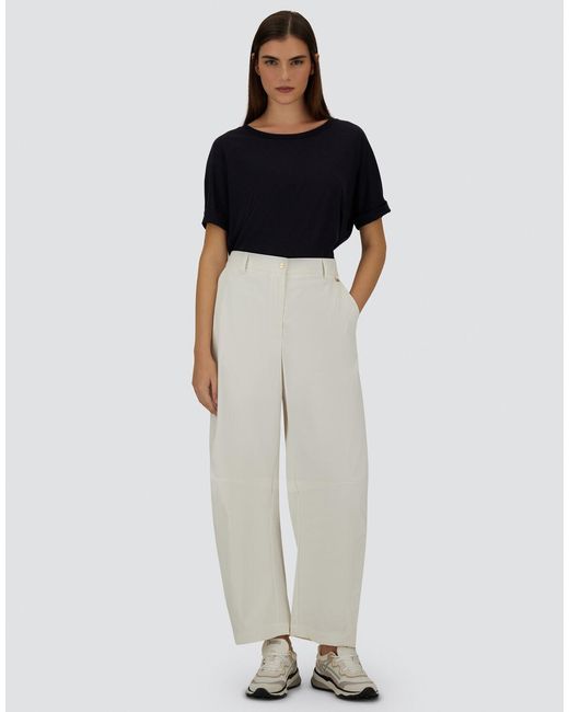 Herno White Cotton Feel Trousers