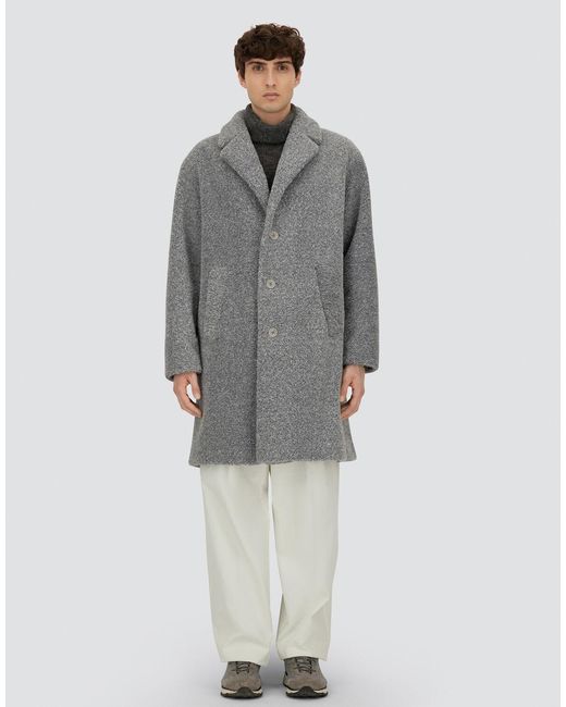 Herno Gray Melange Teddy Coat for men