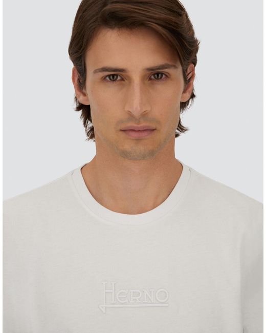 Herno White Compact Jersey T-Shirt for men