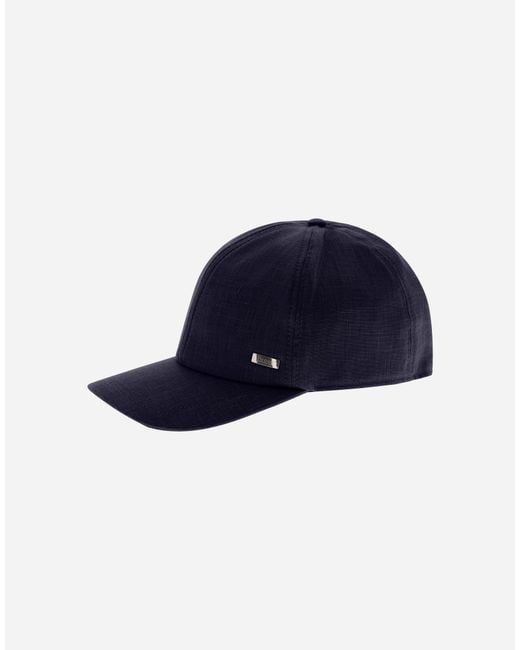 Herno Blue Baseball Cap for men