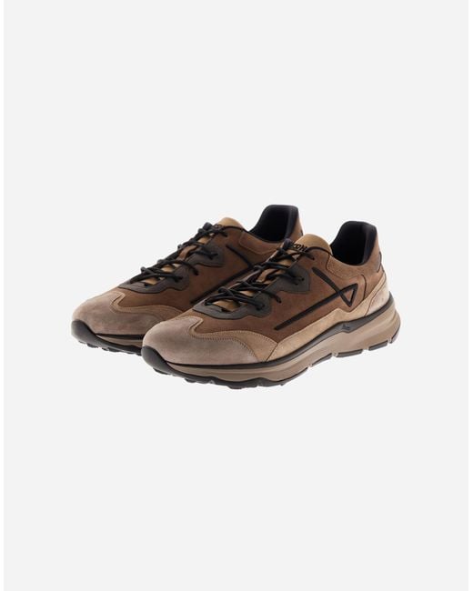 Herno Gray Multicoloured Suede Running Trainers for men