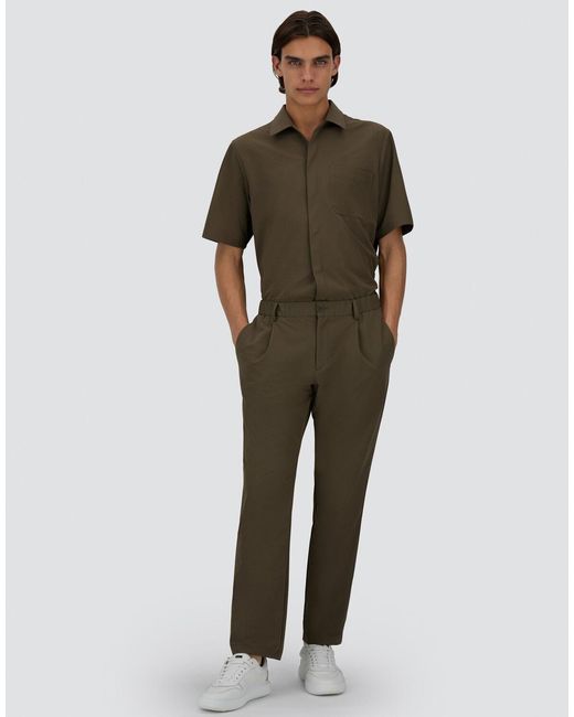 Herno Green Seer-Crease Trousers for men