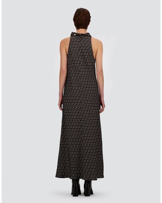 Herno White Silk Dress With Hook Print
