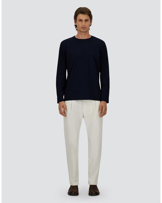 Herno White Cotton Feel Trousers With Drawstring for men
