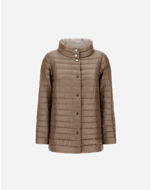 Herno Brown Reversible A-Shape Jacket