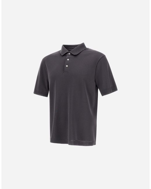 Herno Blue Jersey Knit Effect Polo Shirt for men