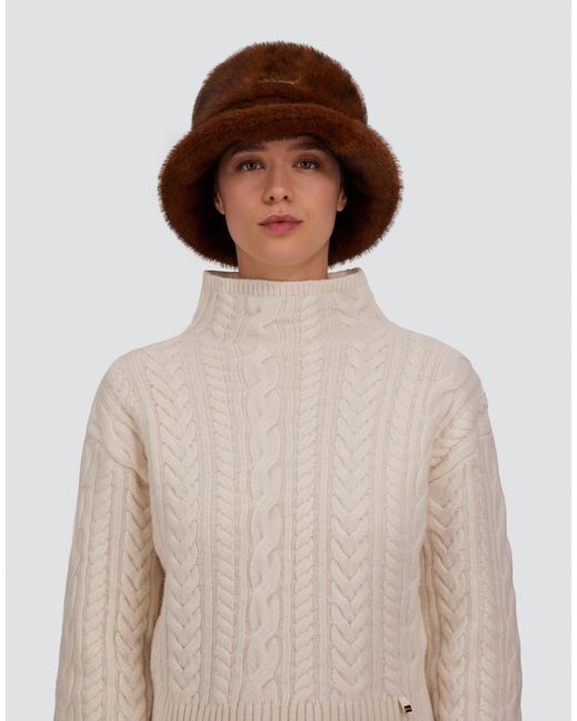 Herno Brown Hut Mit Pelzhaptik