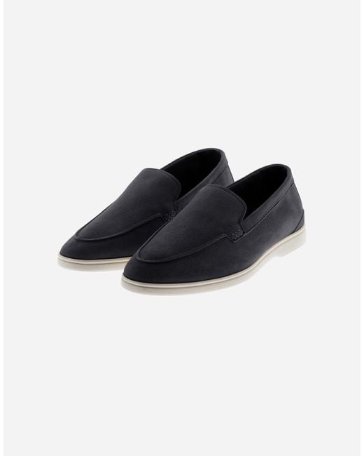 MOCASSINI IN SUEDE E MONOGRAM di Herno in Black da Uomo
