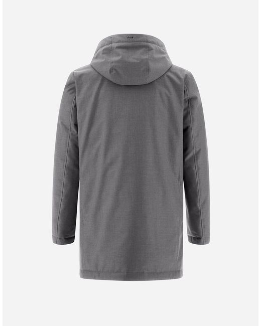 Herno Blue Chaquetón De New Business Y Nylon Ultralight for men