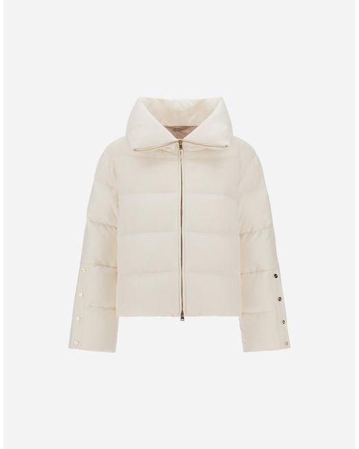 Herno White Cashmere And Silk Cape