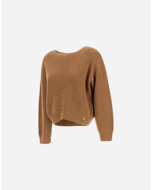 Herno Natural Wool Sweater With Raised Knit