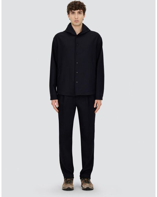 Herno Blue Fluid Wool Shacket for men