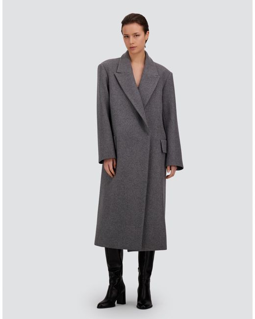 Herno Gray Wool Loden Coat