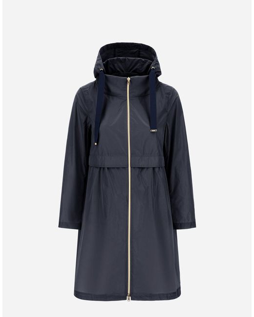 Herno Blue New Techno Taffeta Long Parka