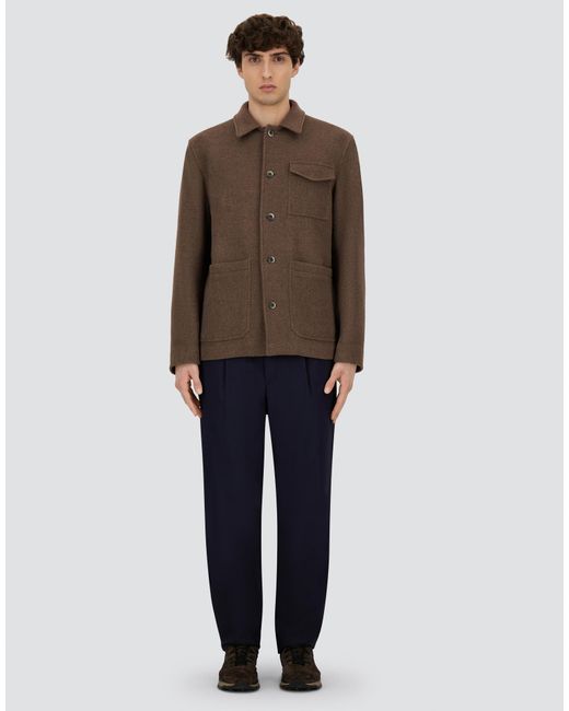 Herno Brown Soft Recycled Wool Field Jacket for men