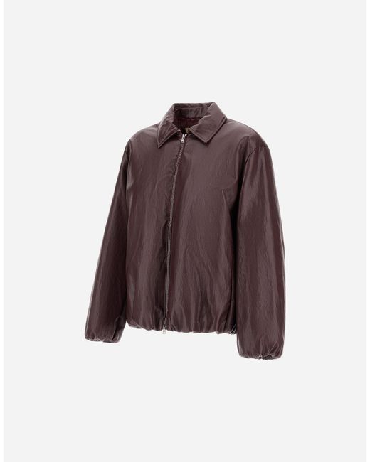 Herno Brown Leather-Effect Jacket