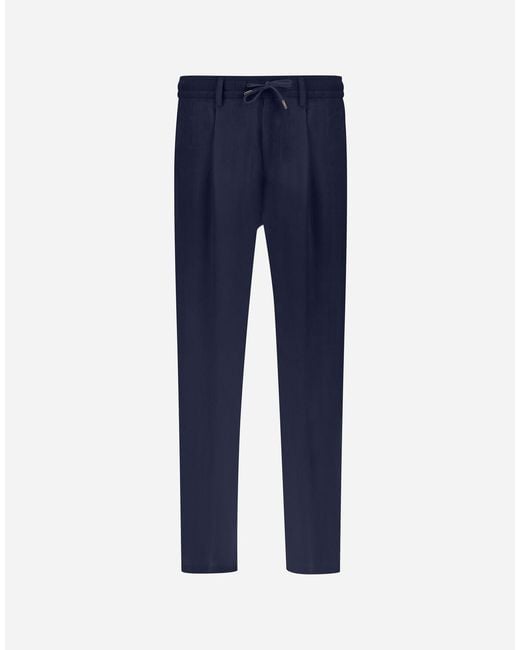Herno Blue Resort New Linen Trousers for men