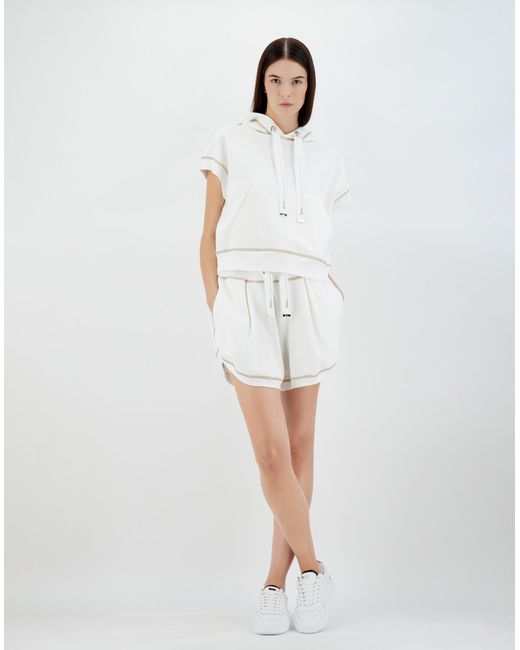 Herno White Pantalones Cortos De Comfy Sweater