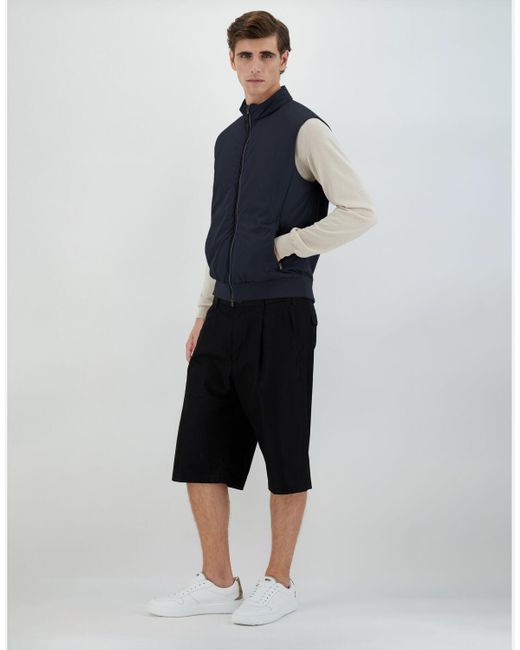 Herno Blue Pique' Knit And Nylon Sleeveless Jacket for men