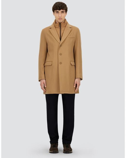 Herno Natural Wool Beaver Coat for men