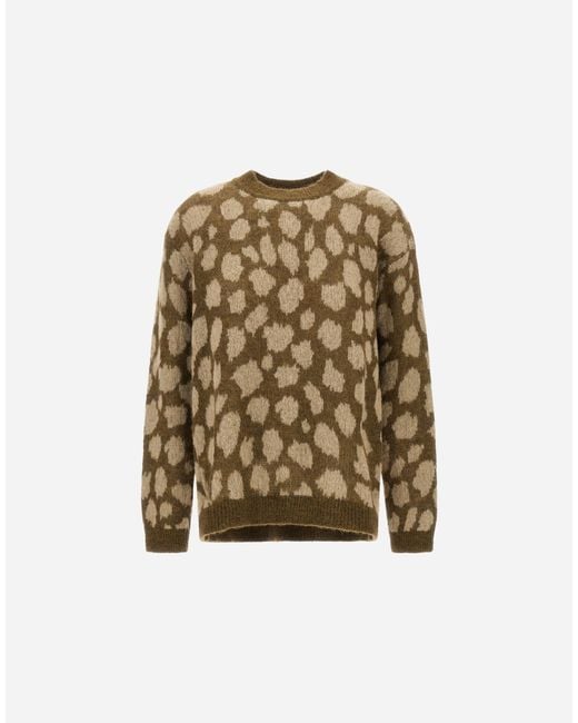 Herno Natural Alpaca Jacquard Jumper With Animal Print