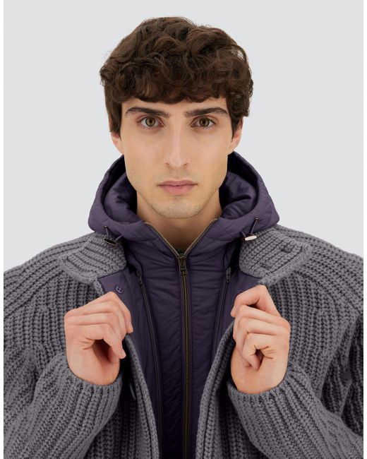 Herno Cardigan Aus Cob Stitch Wool in Gray für Herren