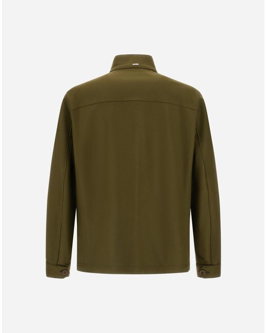 Herno Green Field�jacket In Pure Wool Cloth for men
