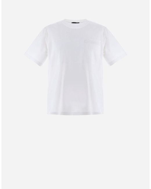 Herno White Camiseta De Superfine Cotton Stretch Y Light Scuba for men