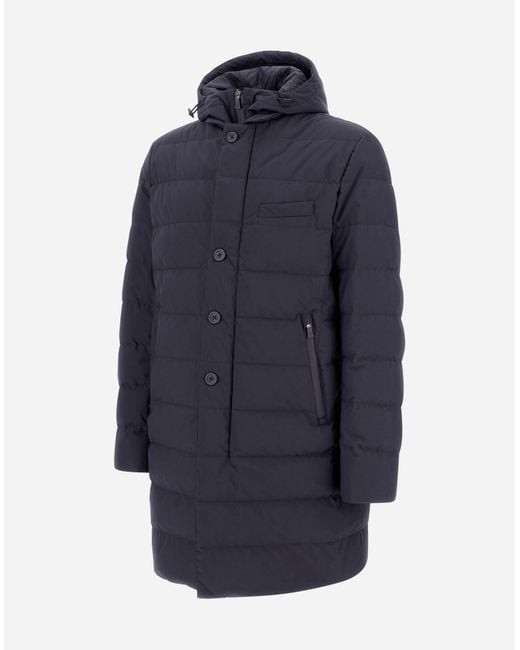 Herno Blue Long Jacket for men