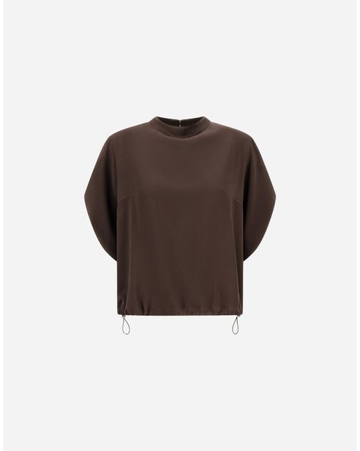Herno Brown Satin Resort Top