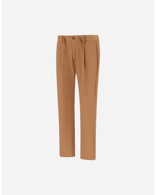 Herno White Trousers In Cotton Feel
