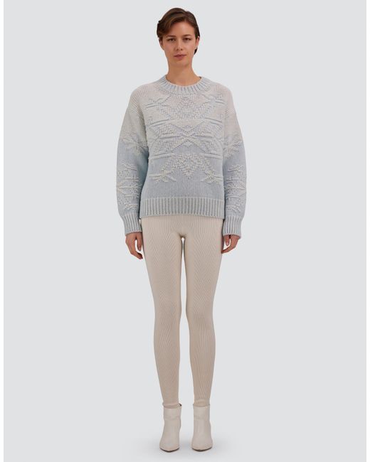 Herno White Wool Jumper With Vanisé Inlay