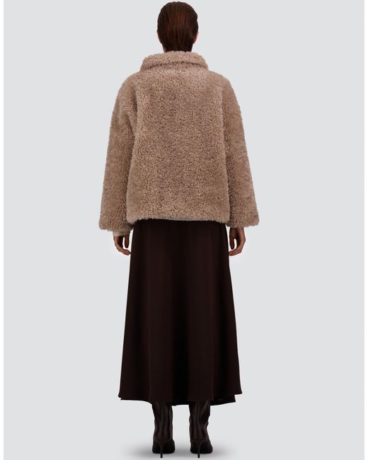 Herno Brown Curly-Effect Fur-Touch Short Jacket