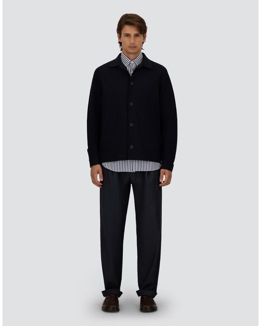 Herno Blue Shacket In Light Scuba for men