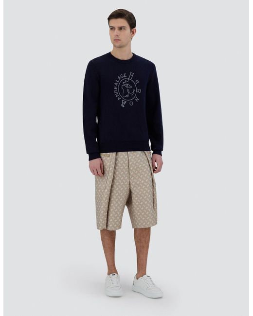 Herno Blue Globe Sweater In Photocromatic Knit