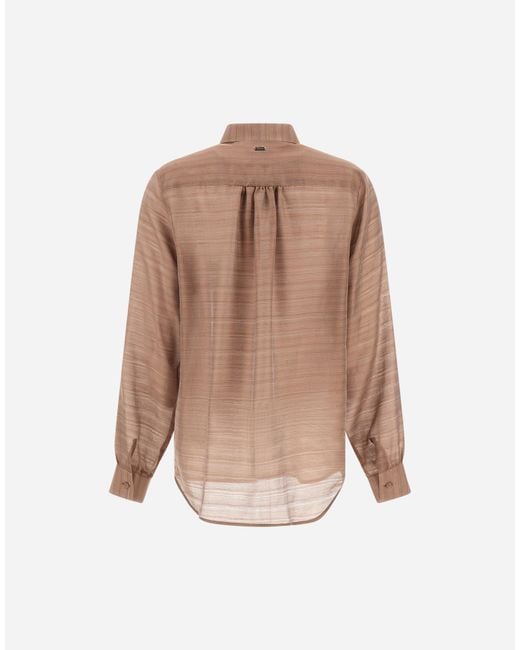 Herno Natural Striped Silk Jacquard Shirt