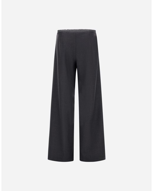 Herno Blue Wool Gabardine Trousers