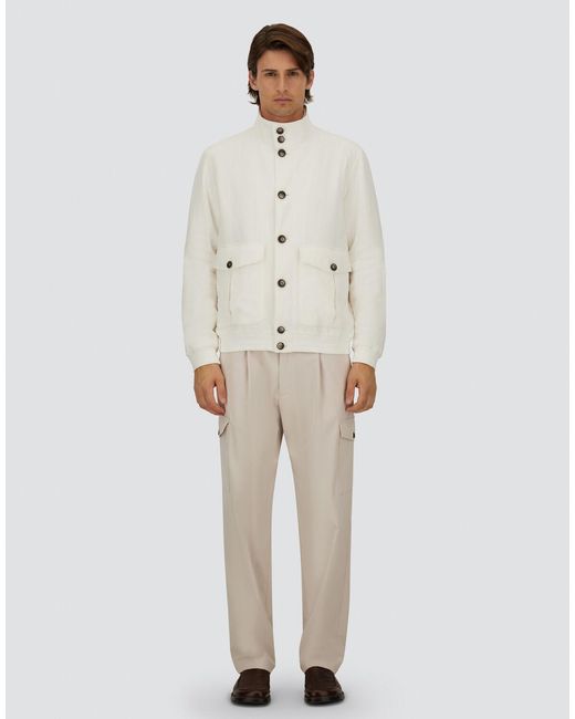 Herno White Bomber Jacket for men