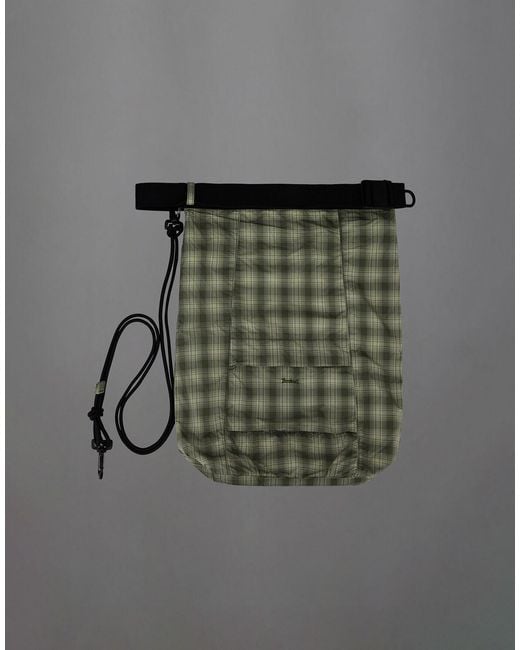 Herno Green Laminar Check Woven Bag