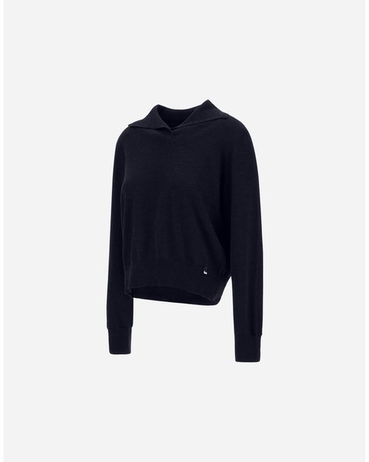 Herno Blue Stocking Stitch Wool Jumper