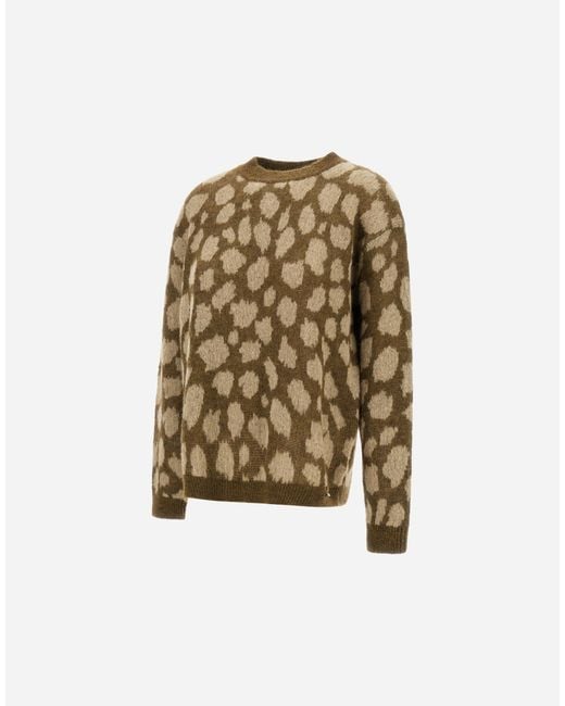 Herno Natural Alpaca Jacquard Jumper With Animal Print