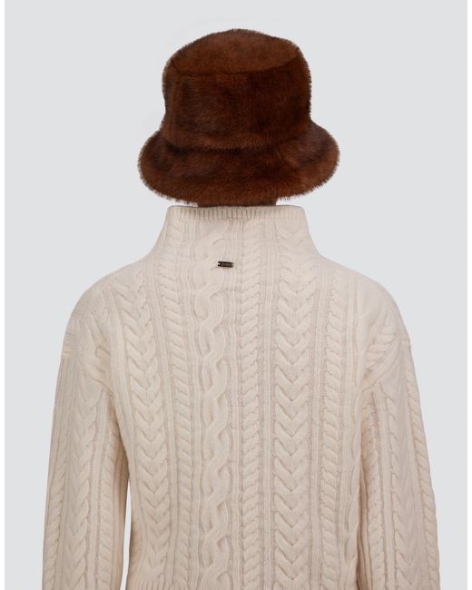 Herno Brown Hut Mit Pelzhaptik