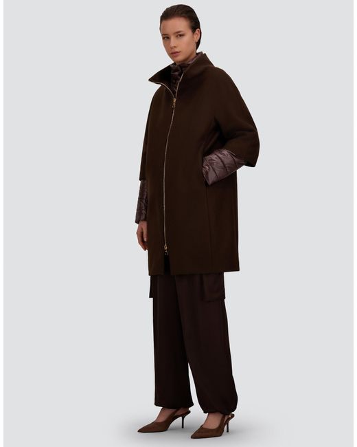 Herno Brown Ecowool And Nylon Ultralight Coat