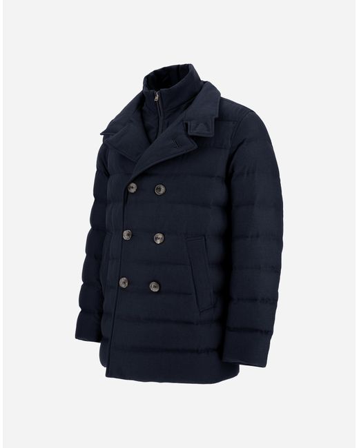 Herno Blue Pea Coat for men
