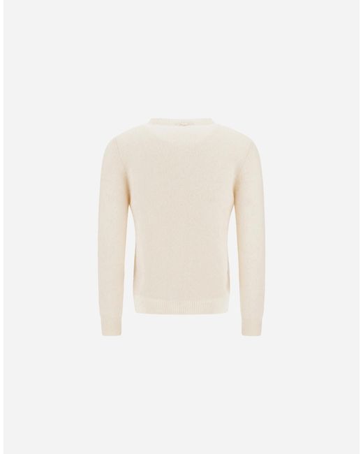 Herno White Stocking-Stitch Alpaca And Wool Cardigan