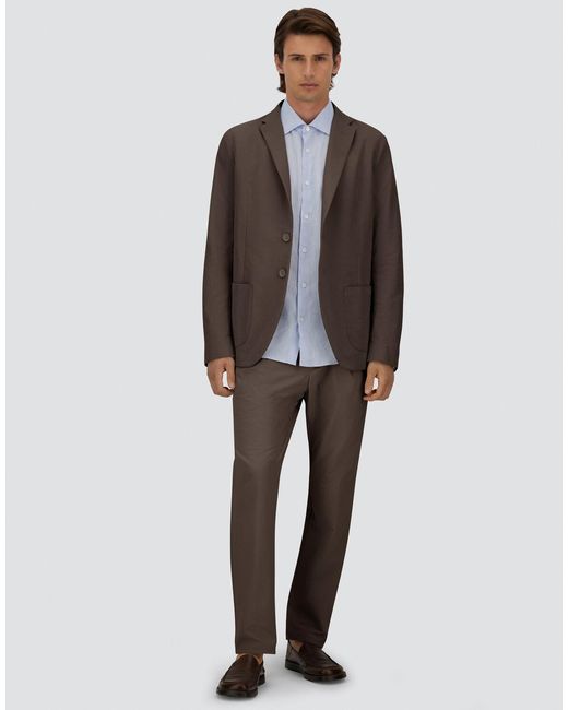 Herno Brown Seer-Crease Blazer for men
